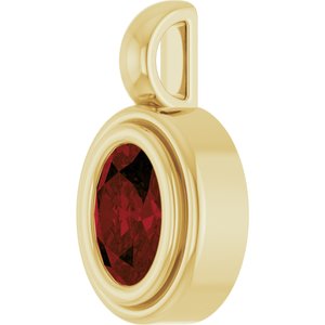 14K Yellow Gold Natural Mozambique Garnet Charm/Pendant – image 2