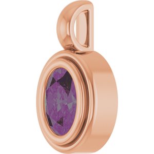 14K Rose Gold Lab-Grown Alexandrite Charm/Pendant – image 2