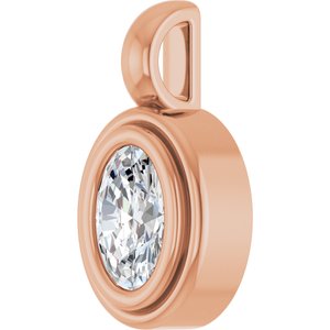 18K Rose Gold 6x4 mm Oval Charm/Pendant Mounting – image 3