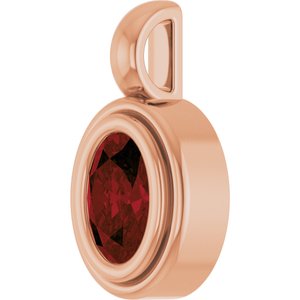 14K Rose Gold Natural Mozambique Garnet Charm/Pendant – image 2