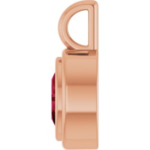 14K Rose Gold Lab-Grown Ruby Charm/Pendant – image 3
