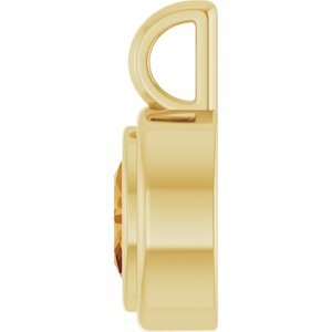 14K Yellow Gold Natural Citrine Charm/Pendant – image 3