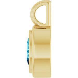 14K Yellow Gold Natural Aquamarine Charm/Pendant – image 3
