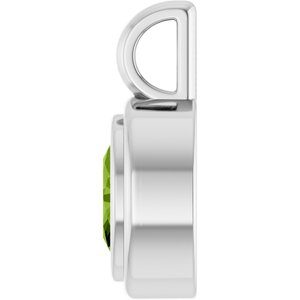 14K White Gold Natural Peridot Charm/Pendant – image 3