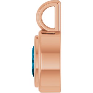 14K Rose Gold Natural London Blue Topaz Charm/Pendant – image 3