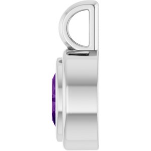 14K White Gold Natural Amethyst Charm/Pendant – image 3