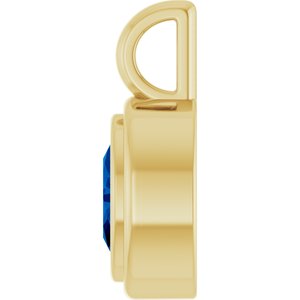 14K Yellow Gold Lab-Grown Blue Sapphire Charm/Pendant – image 3