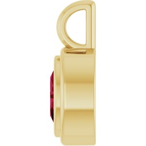 14K Yellow Gold Lab-Grown Ruby Charm/Pendant – image 3