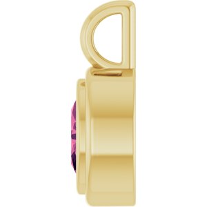 14K Yellow Gold Natural Pink Tourmaline Charm/Pendant – image 3