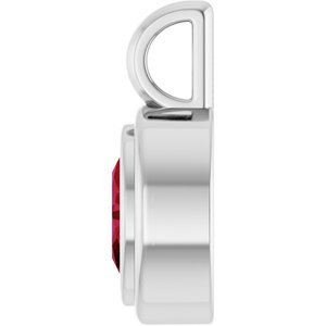 Sterling Silver Lab-Grown Ruby Charm/Pendant – image 3