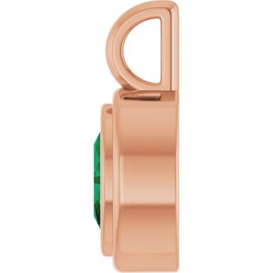 14K Rose Gold Natural Emerald Charm/Pendant – image 3