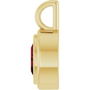 14K Yellow Gold Natural Mozambique Garnet Charm/Pendant – image 3