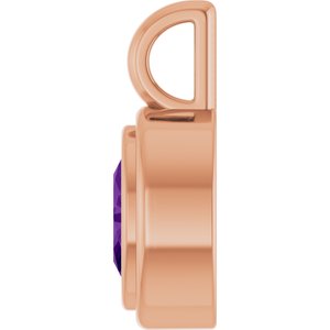 14K Rose Gold Natural Amethyst Charm/Pendant – image 3