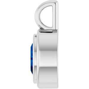 Platinum Natural Blue Sapphire Charm/Pendant – image 3
