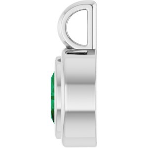 Platinum Natural Emerald Charm/Pendant – image 3