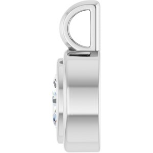 14K White Gold 3/8 CT Lab-Grown Diamond Charm/Pendant – image 3