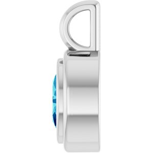 Platinum Natural Blue Zircon Charm/Pendant – image 3