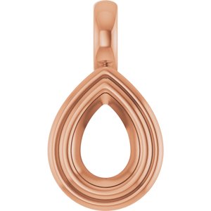 18K Rose Gold 7x5 mm Pear Charm/Pendant Mounting – image 2