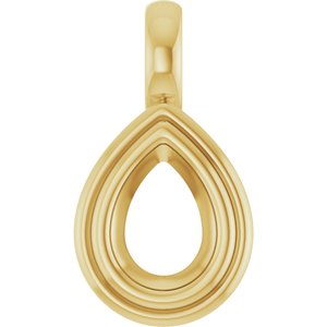 14K Yellow Gold 7x5 mm Pear Charm/Pendant Mounting – image 2