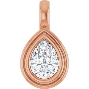 14K Rose Gold 7x5 mm Pear Charm/Pendant Mounting