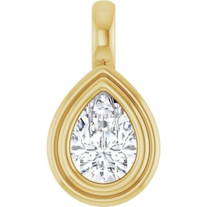 10K Yellow Gold 7x5 mm Pear Charm/Pendant Mounting