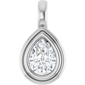 Platinum 7x5 mm Pear Charm/Pendant Mounting