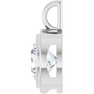 18K Palladium White Gold 10 mm Round Charm/Pendant Mounting – image 5