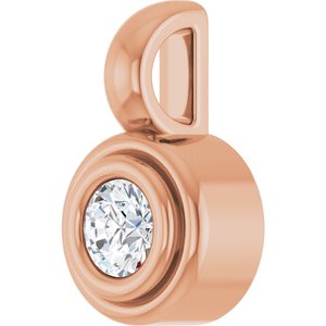18K Rose Gold 3 mm Round Charm/Pendant Mounting – image 3