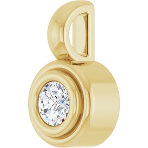 14K Yellow Gold 3 mm Round Charm/Pendant Mounting – image 3