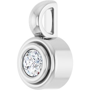 18K Palladium White Gold 3 mm Round Charm/Pendant Mounting – image 3