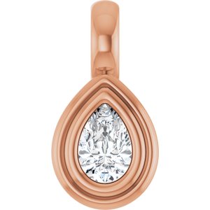 18K Rose Gold 4.5x3 mm Pear Charm/Pendant Mounting
