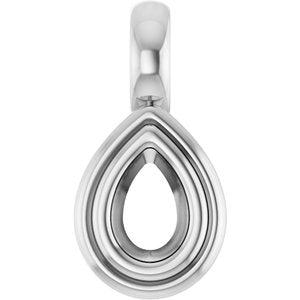 10K X1 White Gold 4.5x3 mm Pear Charm/Pendant Mounting – image 2