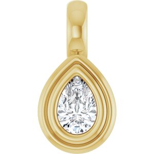 10K Yellow Gold 4.5x3 mm Pear Charm/Pendant Mounting