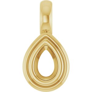 10K Yellow Gold 4.5x3 mm Pear Charm/Pendant Mounting – image 2