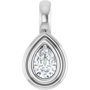 10K White Gold 4.5x3 mm Pear Charm/Pendant Mounting