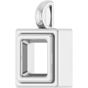 14K White Gold 7x7 mm Square Charm/Pendant Mounting – image 4
