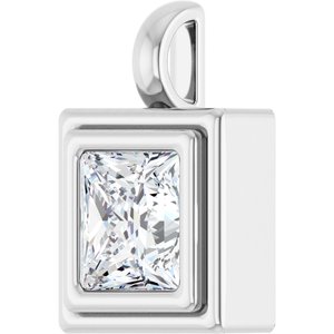 Sterling Silver 7x7 mm Square Charm/Pendant Mounting – image 3