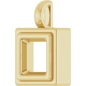 18K Yellow Gold 7x7 mm Square Charm/Pendant Mounting – image 4