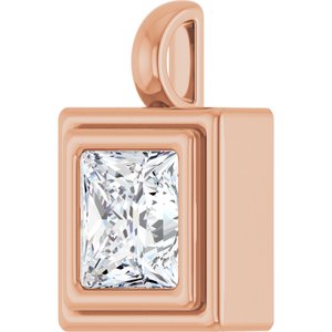 10K Rose Gold 7x7 mm Square Charm/Pendant Mounting – image 3