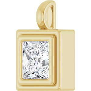 18K Yellow Gold 7x7 mm Square Charm/Pendant Mounting – image 3