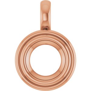 18K Rose Gold 7.4 mm Round Charm/Pendant Mounting – image 2