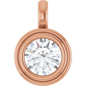 10K Rose Gold 7.4 mm Round Charm/Pendant Mounting