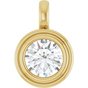 14K Yellow Gold 7.4 mm Round Charm/Pendant Mounting