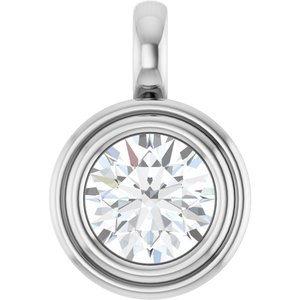 Platinum 7.4 mm Round Charm/Pendant Mounting