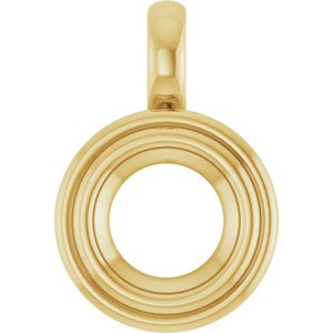 14K Yellow Gold 7.4 mm Round Charm/Pendant Mounting – image 2