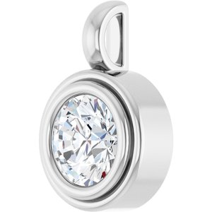 14K White Gold 7.4 mm Round Charm/Pendant Mounting – image 3
