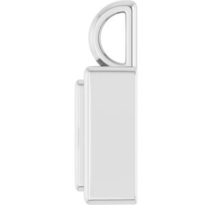 14K White Gold 7x7 mm Square Charm/Pendant Mounting – image 6