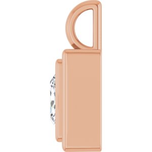 10K Rose Gold 7x7 mm Square Charm/Pendant Mounting – image 5