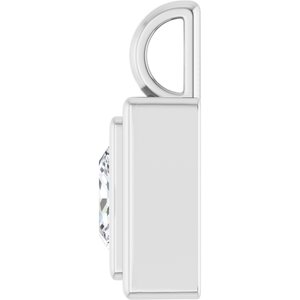 14K X1 White Gold 7x7 mm Square Charm/Pendant Mounting – image 5