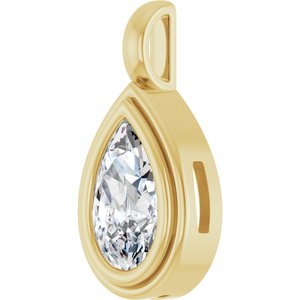 14K Yellow Gold 10x6 mm Pear Charm/Pendant Mounting – image 3